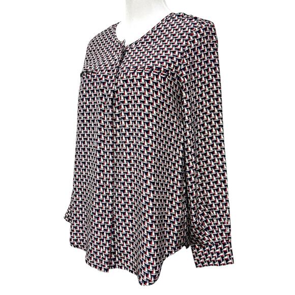 Joie Silk Blouse Shirt Top M Sailboat Print Nautical Long Sleeve Button Up - Picture 3 of 9